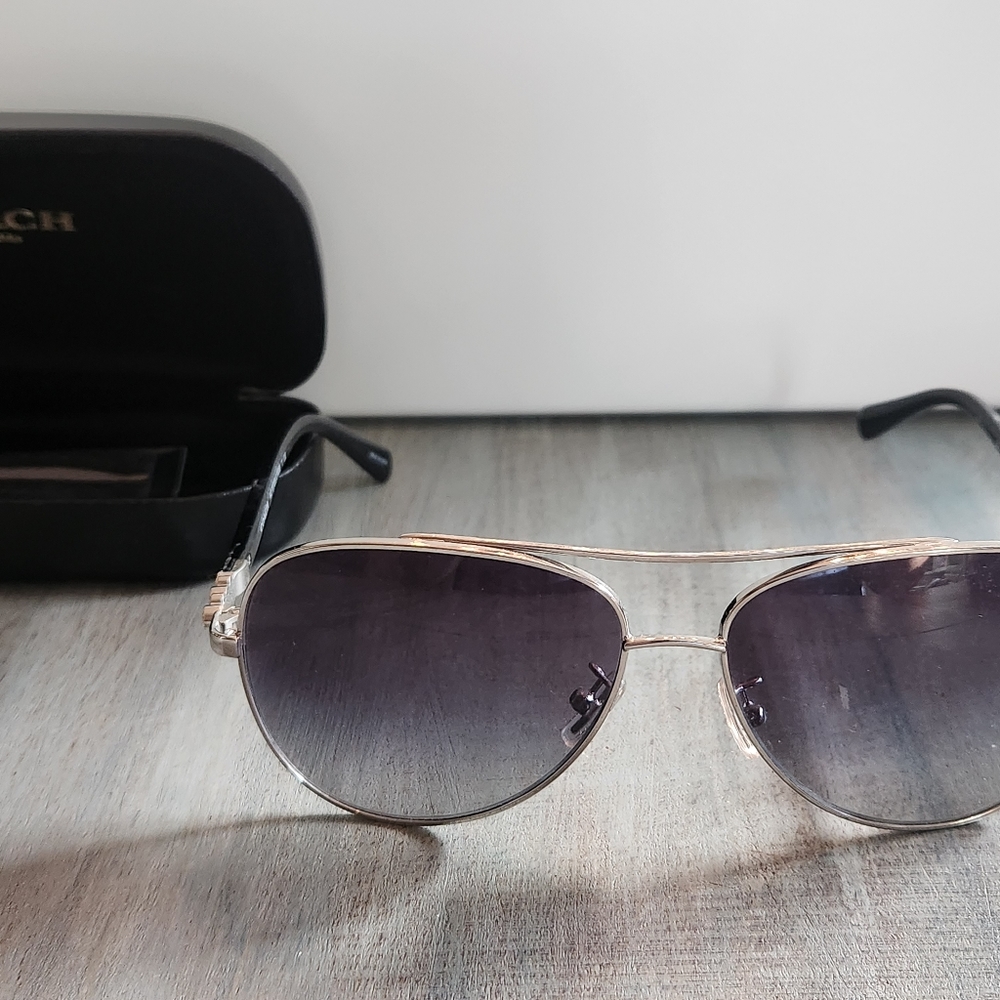 Women's sunglasses Coach Black/Silver with Rhinestones